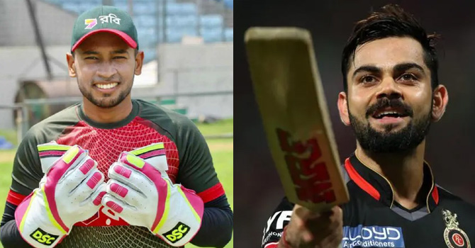 মুশফিকের রেকর্ড ভেঙে শীর্ষে কোহলি