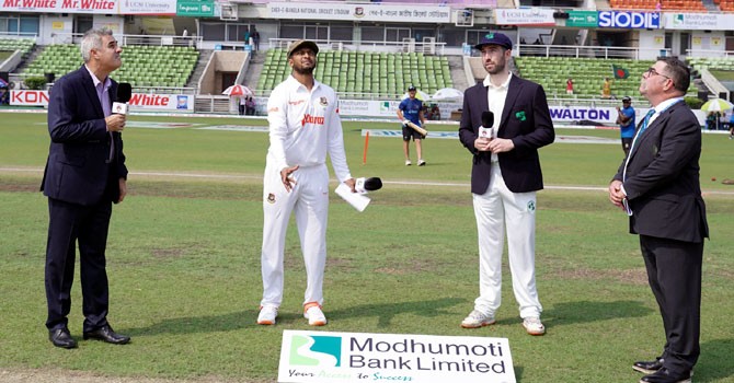 Bangladesh sent to bowl first in one-off Test