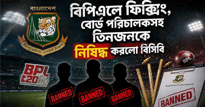 বিপিএলে ফিক্সিং, বোর্ড পরিচালকসহ তিনজনকে নিষিদ্ধ করলো বিসিবি
