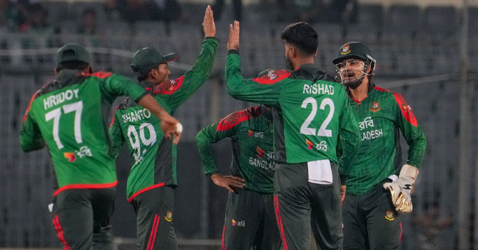 রিশাদ ঘূর্ণিতে ওয়েস্ট ইন্ডিজকে হারালো বাংলাদেশ