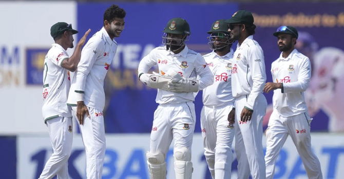 নাঈমের ৫ উইকেটে ৪৮৫ রানে অলআউট শ্রীলঙ্কা, লিড ১০ রান