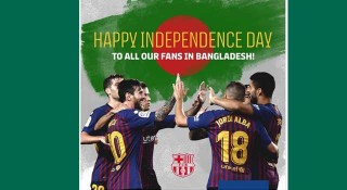 স্বাধীনতা দিবসে মেসির বার্সেলোনার শুভেচ্ছা