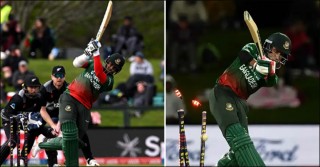 সাকিবের লড়াই, টানা তিন হারে ছিটকে গেল বাংলাদেশ
