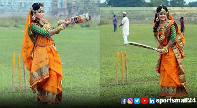 সানজিদার সাথে স্ট্যাম্পগুলোও সেজেছিল হলুদ সাজে