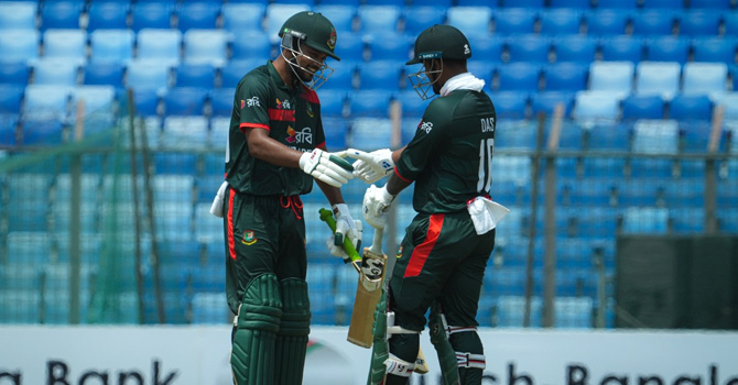 শান্তর সেঞ্চুরি, নিউ জিল্যান্ডকে ২৬৬ রানের লক্ষ্য দিলো বাংলাদেশ