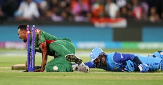 Bangladesh need 185 to win against India