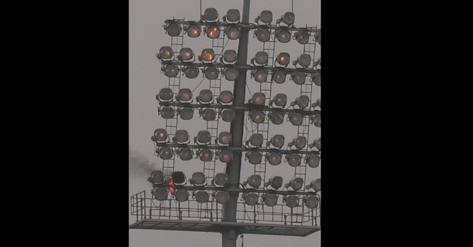 Floodlight catches fire at Sher-e-Bangla stadium
