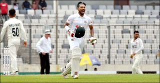 Shanto’s back-to-back tons help Bangladesh to gain biggest lead
