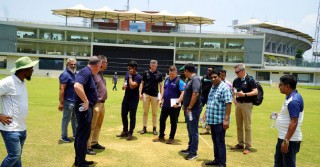 The NZ inspection team visits Sylhet venue