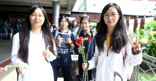 Chinese Universities football women's united team now in city
