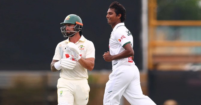 Hasan Mahmud’s Six-For Bundles Australia Out for 198